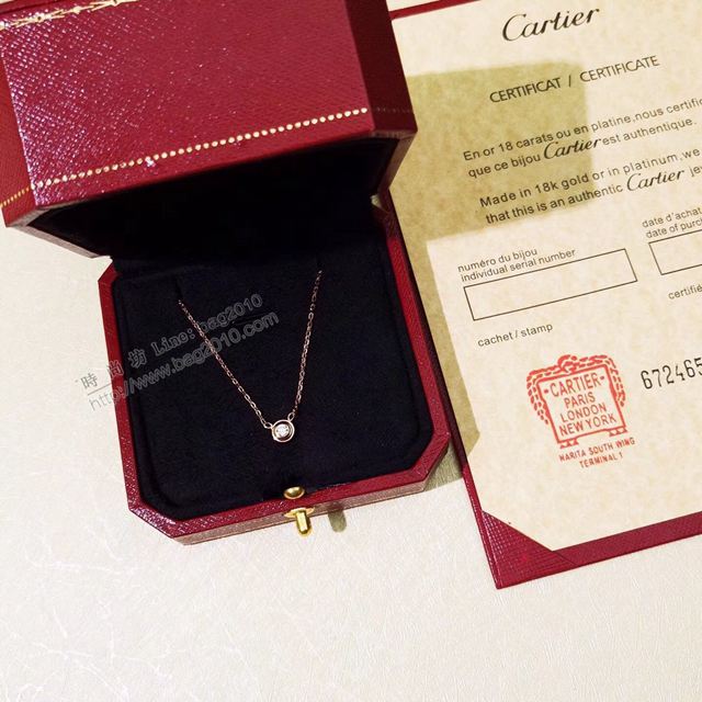 Cartier首飾 卡地亞love螺紋單鑽項鏈 Cartier女項鏈  zgk1463